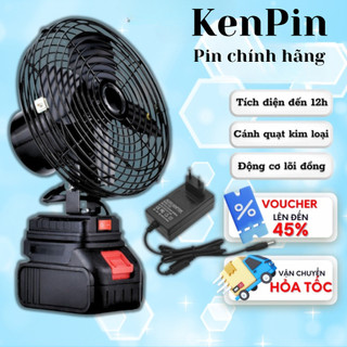 Quạt chạy pin makita 8inch, Quạt tích điện đường kính 22cm, chạy chân pin phổ thông Q01