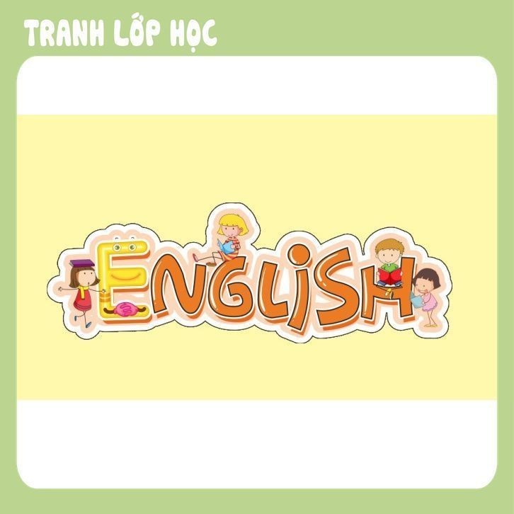 Decal trang trí phòng Tiếng Anh - ENGLISH with happy kids