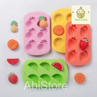 Khuôn silicon trái cam, dưa hấu, dâu tây, dứa, chan, trái cây làm socola, thạch rau câu, pudding