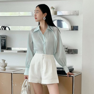 Joven áo sơ mi solar dáng tay phồng thanh lịch trẻ trung