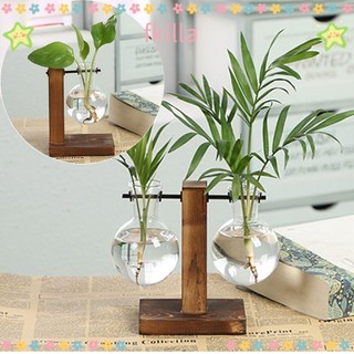 Fka Bình đựng cây thủy canh Trang trí cây cảnh Terrarium để bàn Khung gỗ
