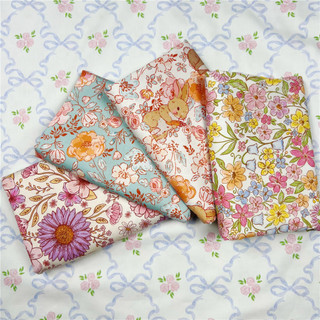 Mùa Hè 40s Đếm Mùa Hè Ren Thỏ Cotton Mỏng Poplin Vải Handmade DIY Trẻ Em Váy Chiều Rộng 145cm Nơ Vải