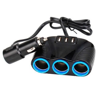 Bộ tẩu chia sạc oto - chia 3 cổng tẩu và 3 cổng usb