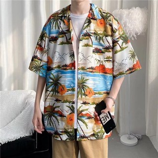 Áo Sơ Mi Hoa Tay Ngắn Mùa Hè Thái Lan Thời Trang Hàn Quốc Rời Shir Nữ Mùa Hè Thiết Kế Hàn Quốc Tay Ngắn Tranh Sơn Dầu In Áo Sơ Mi Thời Trang Cổ Polo Nửa Tay Áo