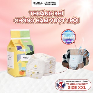 Tã/Bỉm Quần Cao Cấp OLOLA Skin Fit Size XXL 18 Miếng Hàn Quốc Cho Bé, Mỏng Nhẹ, Mềm Thoáng, Thấm Hút Nhanh