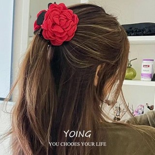 Yoing / pháp retro tính khí hoa hồng kẹp hoa cá mập kẹp mũ đội đầu phụ kiện tóc nữ