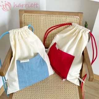 Ba lô dây rút HARRIETT, Túi Nylon mềm nhẹ màu sắc tương phản phong cách Hàn Quốc, Túi Tote thiết kế thích hợp dung tích lớn ngọt ngào Túi đeo vai nhân viên văn phòng