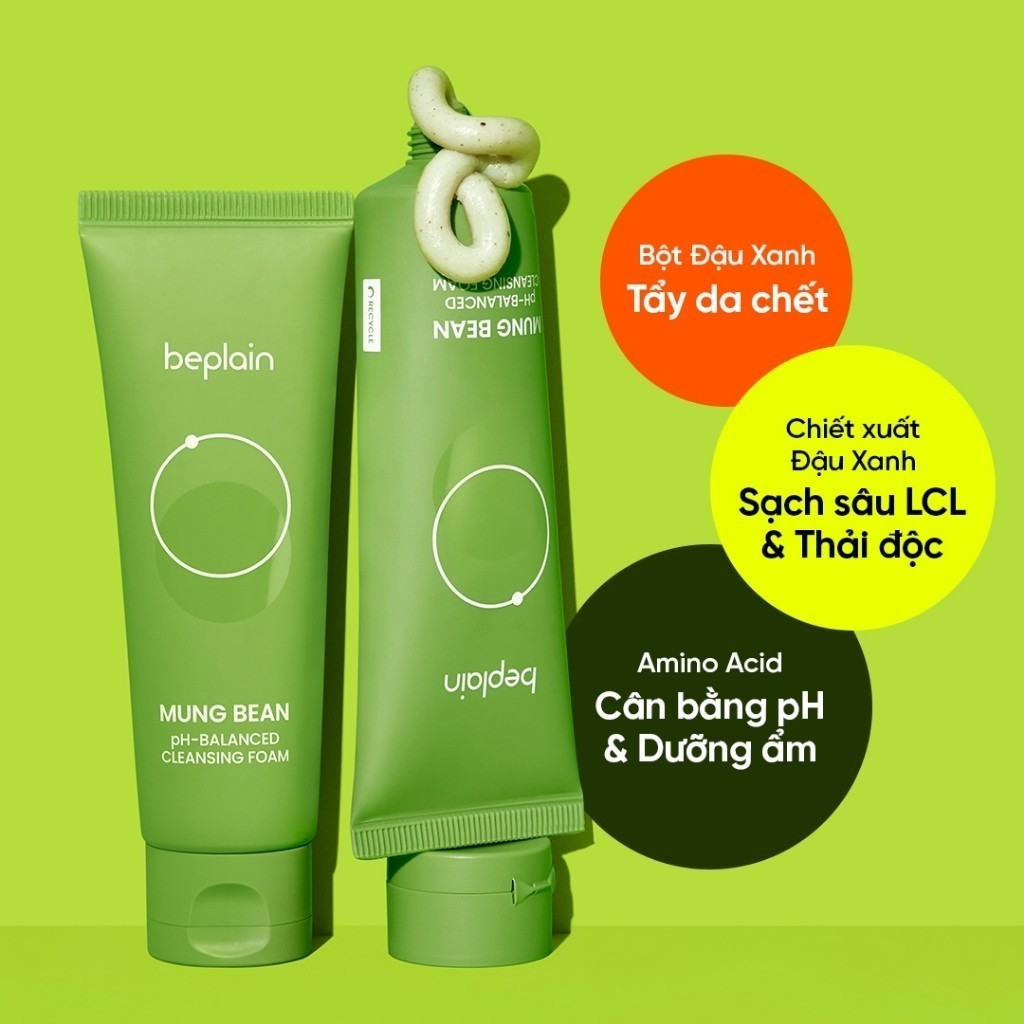 Sữa Rửa Mặt Sạch Sâu, Dưỡng Ẩm, Giảm Mụn Đầu Đen Beplain M Bean pH - Balanced Cleansing Foam Hàn Quốc 20ml