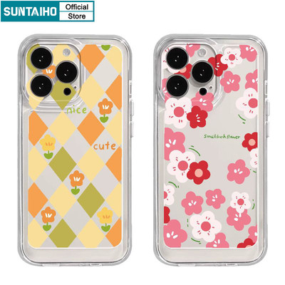 Suntaiho Thẩm Mỹ Vỏ Độc Đáo Họa Tiết Hoa Ốp lưng Iphone 11 12 13 14 15 16 Pro Max IP 7 8 Plus Iphon X Xs XR Xs Max TPU Mềm Cao Cấp Chống Sốc Ốp Lưng