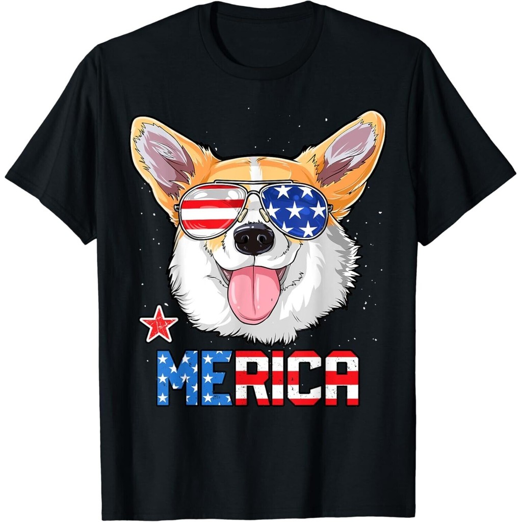 Áo thun Corgi Merica 4Th Of July Áo thun chó con