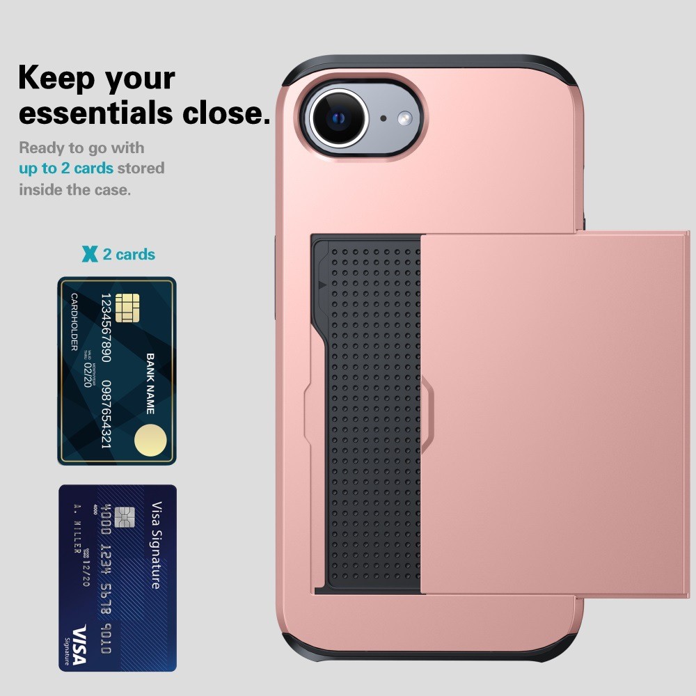 Ví Trượt Khe Cắm Thẻ Dành Cho iPhone 17E 17 E Armor Chống Sốc Ốp Lưng Cho IPhone 17e Vỏ Bảo Vệ Điện 