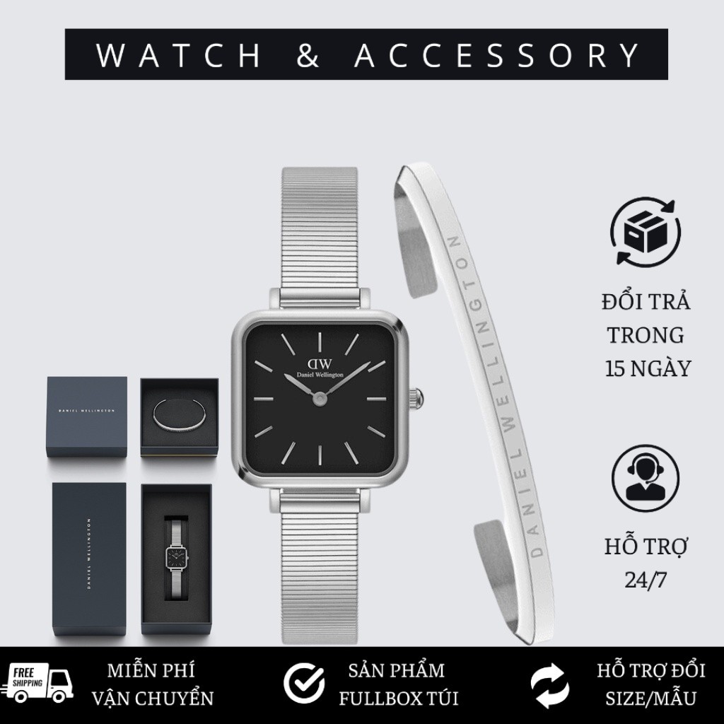 Đồng Hồ Nữ Daniel Welington Stuido Sterling Black & Vòng Tay Classic Cuff V1 D_W Chính Hãng - DANIEL WATCH STORE VN