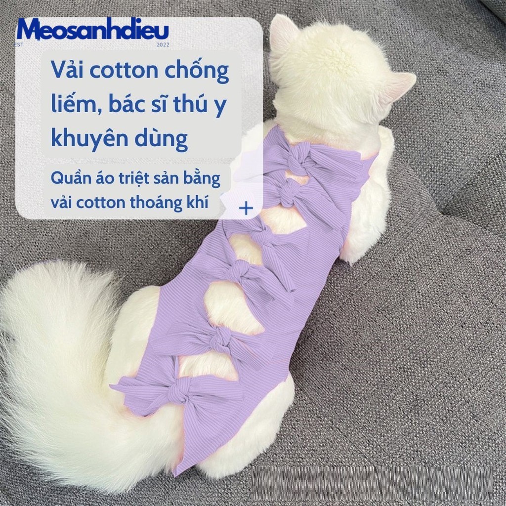 Áo Chống Liếm Cho Chó Mèo Có Dây Buộc Thắt Nút