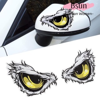 BSUNS Decal dán trang trí hình đôi mắt 3D chống thấm nước cho xe ô tô