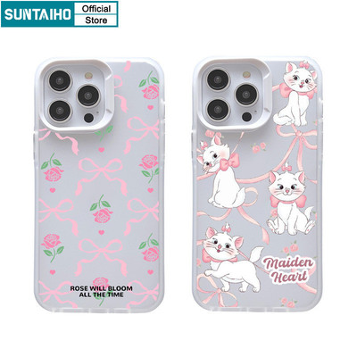 Suntaiho Ngộ nghĩnh Vỏ Dễ Thương Họa Tiết Hoa Mèo Ốp lưng Iphone 15 14 12 13 11 Pro Max IP 7 8 Plus Iphon X Xs XR Xs Max TPU Silicone Mềm Cao Cấp Chống Sốc Ốp Lưng