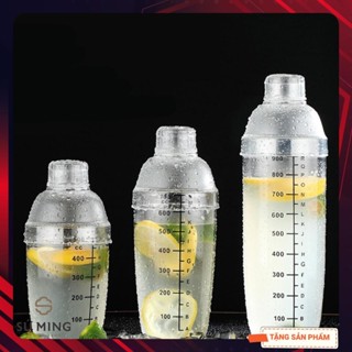 Bình Lắc Shaker Nhựa [CHẤT DÀY] dụng cụ pha chế chuyên nghiệp, 350ml, 500ml, 700ml, 1000ml