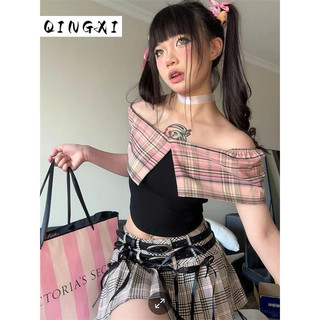 QINGXI áo phông áo thun nữ croptop baby tee Minimalist thời trang Phong cách Popular WCS2440TAJ 16Z240418