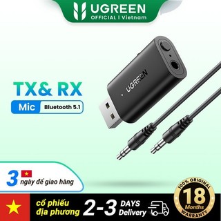 Ugreen Thiết Bị Thu Phát bluetooth 5.1 2 Trong 1 jack Cắm 3.5mm Cho Xe Ô Tô