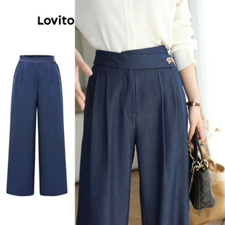 Lovito quần cài cúc cổ điển cho nữ l86ed169