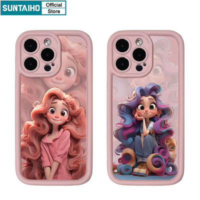 Suntaiho Ngộ nghĩnh Dễ Thương Vỏ Điện Thoại Họa Tiết Công Chúa Anime Cho Iphone 15 14 12 13 11 Pro Max IP 7 8 Plus Iphon X Xs XR Xs Max Silicone Mềm Cao Cấp Chống Sốc Ốp Lưng