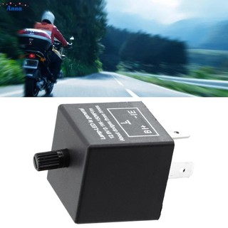 【Anna】3-Pin LED-Adjustable Motorcycle Flasher Relay Turn Signal Indicator Hyper Flash