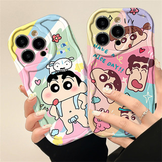 Ốp Lưng Cho iPhone 15 Pro Max 15 Pro 15 Plus iPhone 11 12 14 13 Pro Max XR 7Plus X XS Max 6s 7 8 6 Crayon Shinchan Họ Mềm Sóng Cong Edge Cover HOSTR