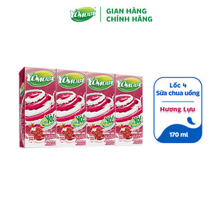 Lốc sữa chua lên men tự nhiên Yomost hương lựu 4x170ml