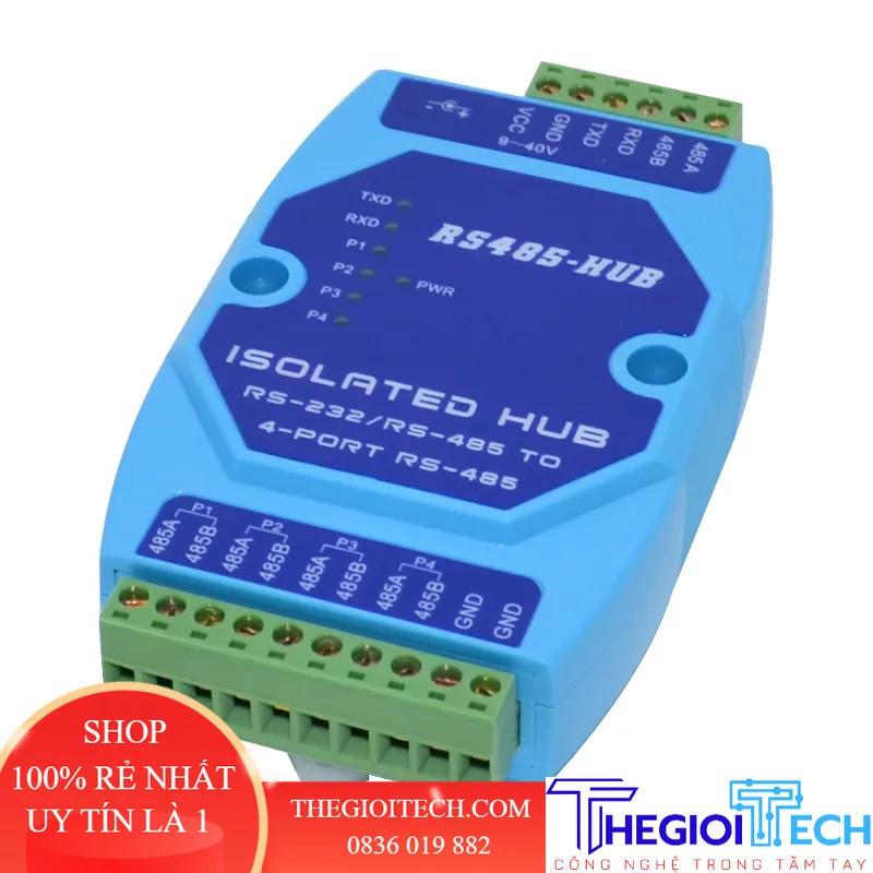 Thiết bị chia sẻ Hub 4CH RS485 485 Bộ chia 1 vào 4 ra Cách ly quang điện cấp công nghiệp - with RS232 Y adaptor