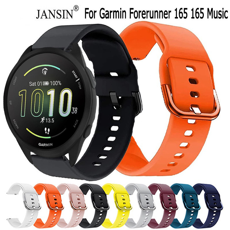 Jansin Dây đeo thay thế Garmin Forerunner 165 165 Music cho đồng hồ thông minh