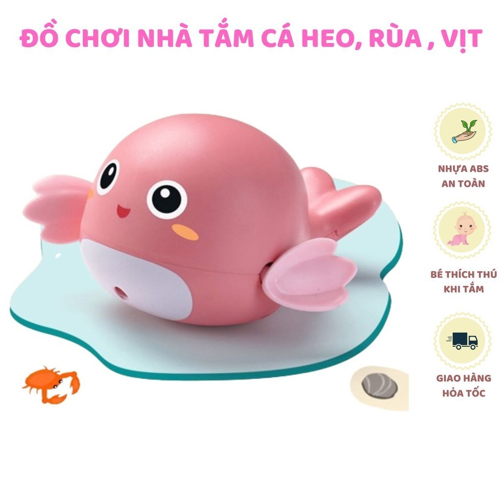  Đồ Chơi Nhà Tắm - Bể Bơi  Vịt-Cá heo-cua Vặn Cót Rùa Thả Trong Nước giúp Bé thích thú hơn khi tắm 