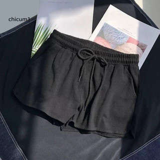 Cc Màu Trơn Rời Phù Hợp Với Quần Nữ Ống Rộng Quần Short Thể Thao Mùa Hè Nữ Có Dây Rút Eo Và Túi Bên hông Thoải Mái Xếp Ly Chữ A Cho Thường Ngày Cho Đông Nam