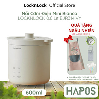 Nồi cơm điện mini 0.6 Lít Lock&Lock Bianco, Hàng chính hãng, Màu ngà EJR314IVY đa chức năng, phủ men sứ - HAPOS OFFICIAL