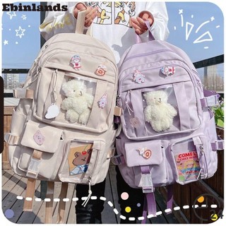 Túi sách EBINLANDS, Ba lô sức chứa lớn chống nước, Học sinh ba lô Nylon đơn giản