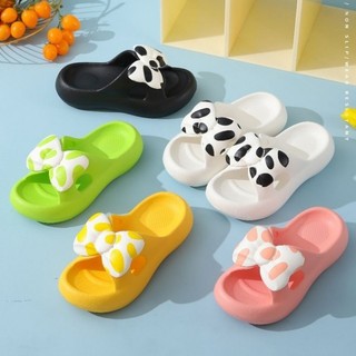 Chấm Bi Nơ Dép Nữ Đế Dày Nhà Siêu Mềm Mùa Hè Phong Cách Mới Đế Mềm Hoạt Hình Dễ Thương Mặc Ngoài Giày Đi Biển