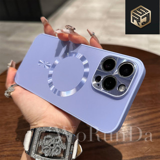 Ốp lưng CD-Lens kim loại mới cho iPhone15 14 13 12 Pro MAX 11 14Plus / 15Plus cản cứng cạnh thẳng Vỏ từ tính
