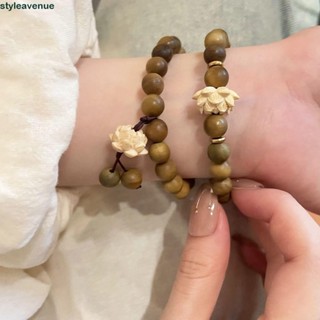 Styleavenue Bông Sen Gỗ Đàn Hương Lắc Tay, Mân Côi Đàn Hồi Gỗ Đính Hạt Vòng Tay, Hoa Tinh Tế Dây Xích Tay Trang Sức Xanh Tự Nhiên Vòng Tay Gỗ Đàn Hương Quà Tặng