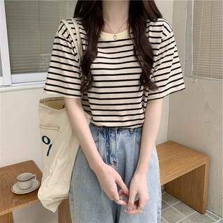 Áo thun ngắn tay sọc mới mùa hè nữ phiên bản Hàn Quốc thời trang cỡ lớn dáng rộng dáng ôm nữ NZ-TX-669
