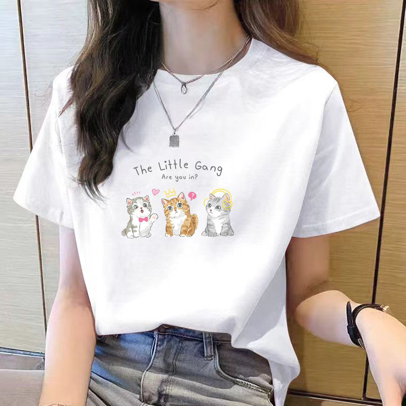 Áo thun mùa hè cho nữ tay ngắn nữ quần áo áo thun nữ dáng rộng cổ tròn áo thun dáng rộng nữ
