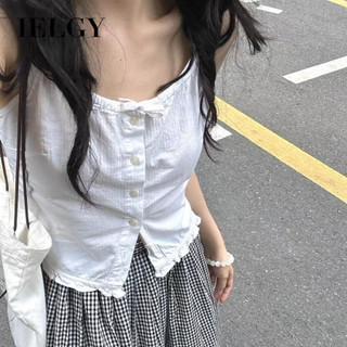 Ielgy Dây treo ngực đơn ren trắng nguyên chất nhỏ tươi cho nữ