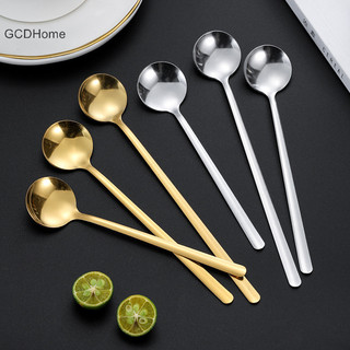 Gcdhome 1 Chiếc Thìa Inox Lớn Tay Cầm Dài Thìa Nhà Bếp Dao Kéo Cơm Bánh Bao Cháo Thìa Canh Nhà Hàng Bộ Đồ Ăn HOT