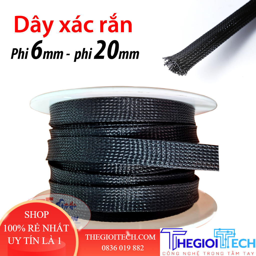 6Mét Dây xác rắn vải bọc ngoài dây âm thanh nhiều kích cỡ - Phi 8mm