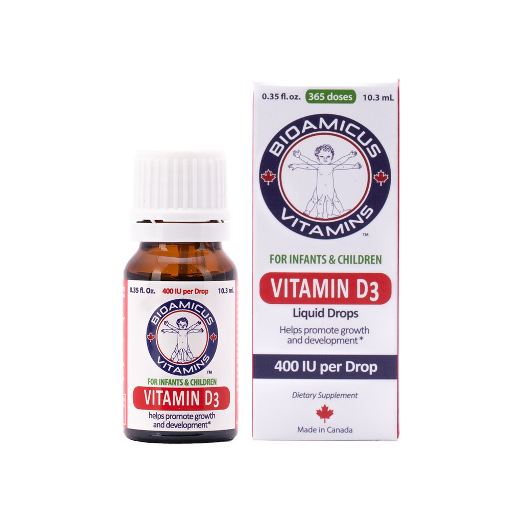 Vitamin D3 BioAmicus 10.3ml Cho Trẻ Sơ Sinh & Trẻ Nhỏ Bổ Sung Vitamin D3 Hỗ Trợ Hấp Thu Canxi - Bibo