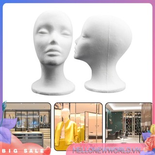 [Hellonewworld.vn] Flocking Foam Female Mannequin Head Wigs Kính Cap Display Holder Stand