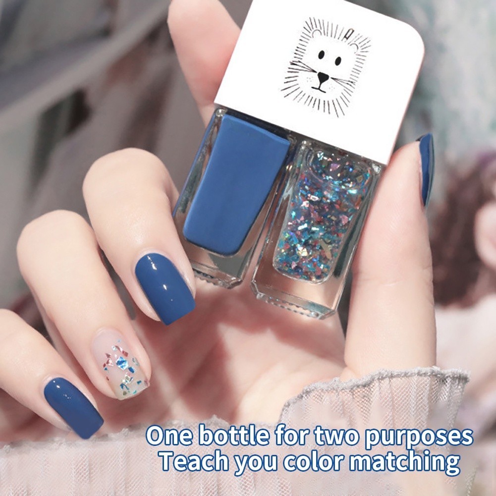 Mini 6ml * 2 Chai Đôi Sơn Móng Tay Bộ Móng Tay Đôi Gel Ba Lan Trang Điểm Tay Sơn Móng Tay Nhanh Khô 
