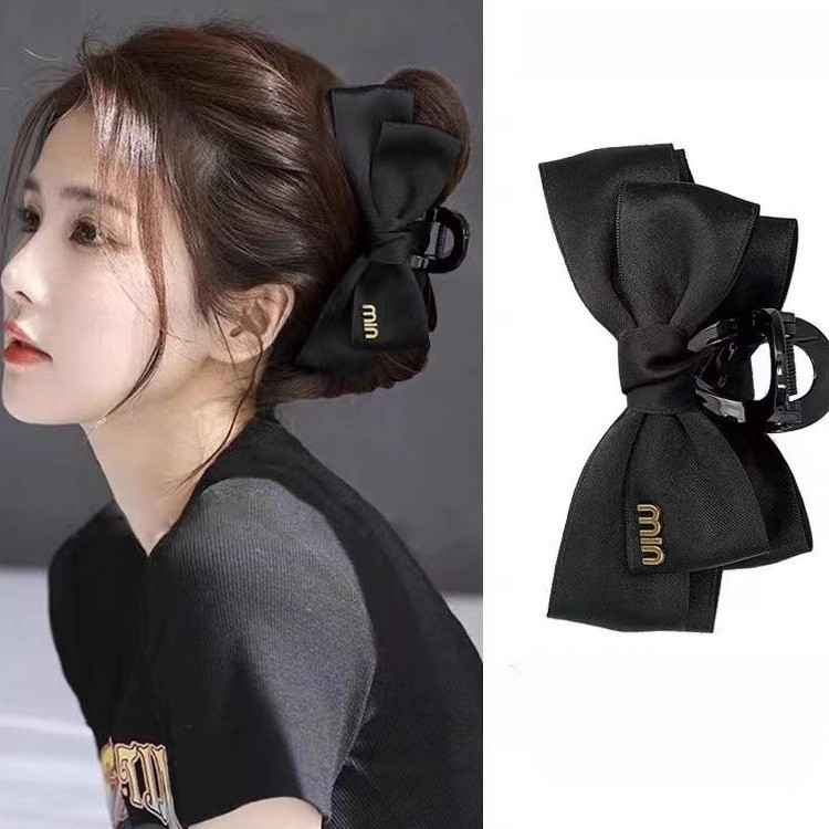 Nữ Phong Cách Công Chúa Nơ Tóc Kẹp Bên Đen Mũ Đội Đầu