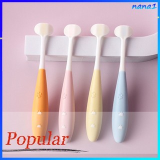 1 Bàn Chải Chăm Sóc Răng Miệng Màu Kẹo Cho Trẻ Em/Lông Mềm Siêu Mịn Làm Sạch Sâu Bàn Chải Đánh Răng Cho Bé/Bàn Chải Đánh Răng Ba Mặt Di Động