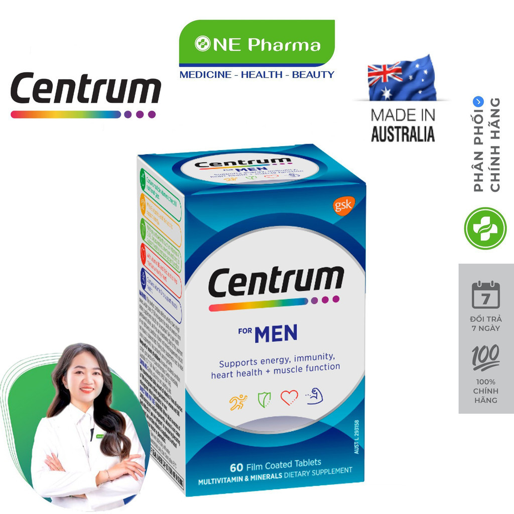 Viên Uống Vitamin Tổng Hợp Centrum For Men Cho Nam Giới Dưới 50 Tuổi, 90 viên