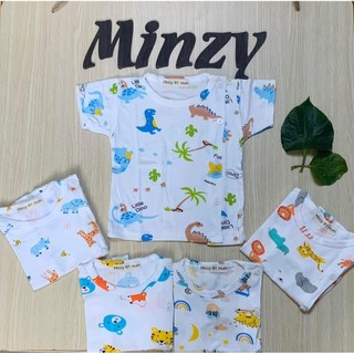 Combo 5 áo bác sĩ rơi thun lạnh Minzy tay ngắn và tay dài cho bé sơ sinh