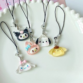 Trong Suốt Trong Suốt Fine Flash Sanrio Điện Thoại Di Động Mặt Dây Chuyền Pacha Chó Quế Chó Cô Gái Trái Tim U Đĩa Túi Mặt Dây Chuyền Điện Thoại Di Động Dây