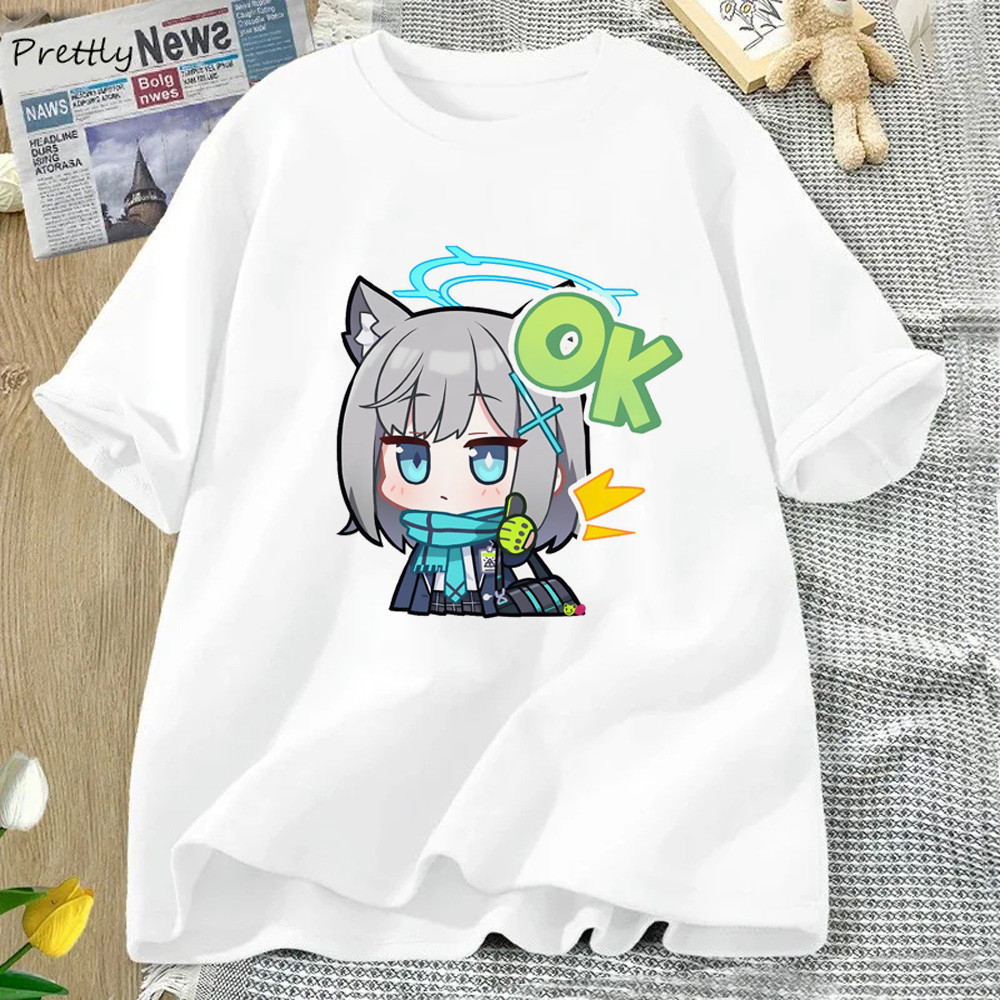 Áo thun Blue Archive nữ dạo phố truyện tranh hàng đầu thiết kế quần áo